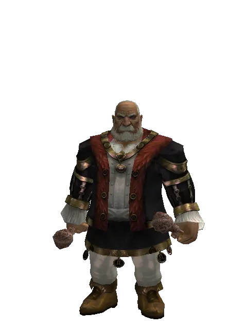 Chrono Maracas on a male Dwarf, front view