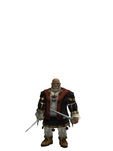 Elven Long Sword*Elven Long Sword on a male Dwarf, front view