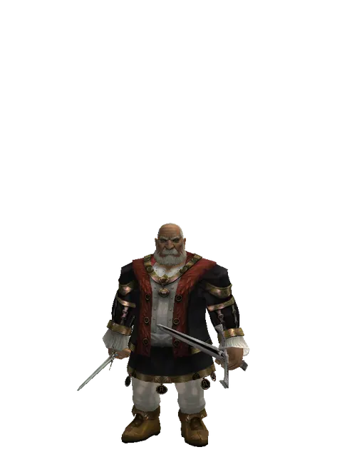 Elven Sword*Sword of Revolution on a male Dwarf, front view