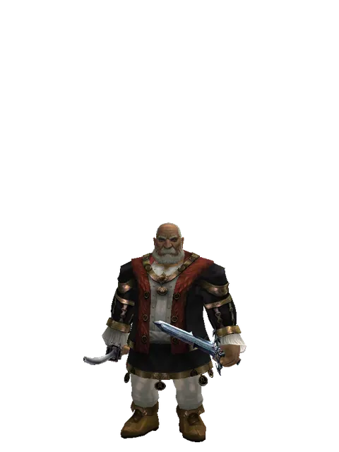 Katana*Caliburs on a male Dwarf, front view