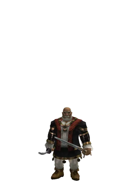 Katana*Raid Sword on a male Dwarf, front view
