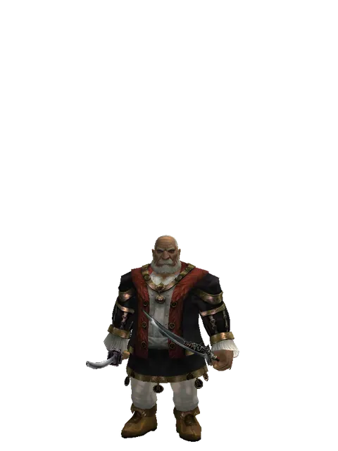 Katana*Samurai Long Sword on a male Dwarf, front view