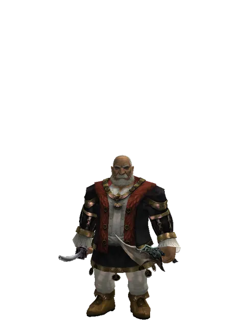Katana*Sword of Limit on a male Dwarf, front view