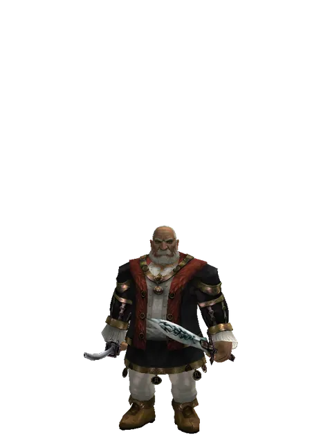 Katana*Tsurugi on a male Dwarf, front view
