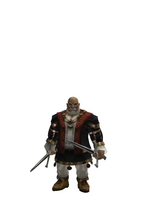 Knight's Sword*Sword of Revolution on a male Dwarf, front view