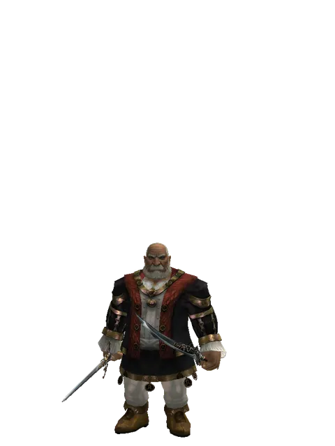 Raid Sword*Samurai Long Sword on a male Dwarf, front view