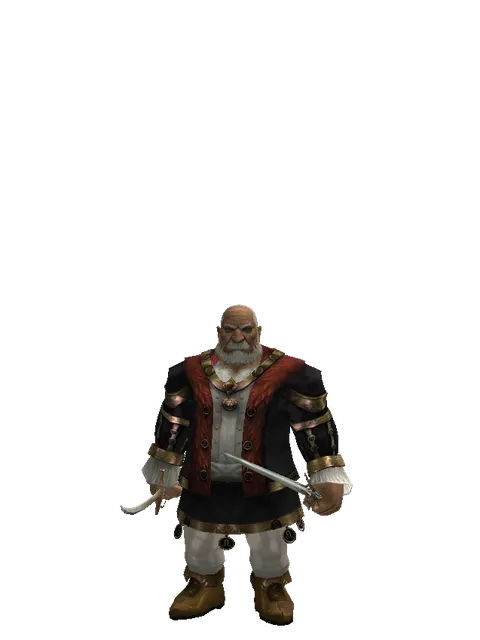 Saber*Elven Sword on a male Dwarf, front view