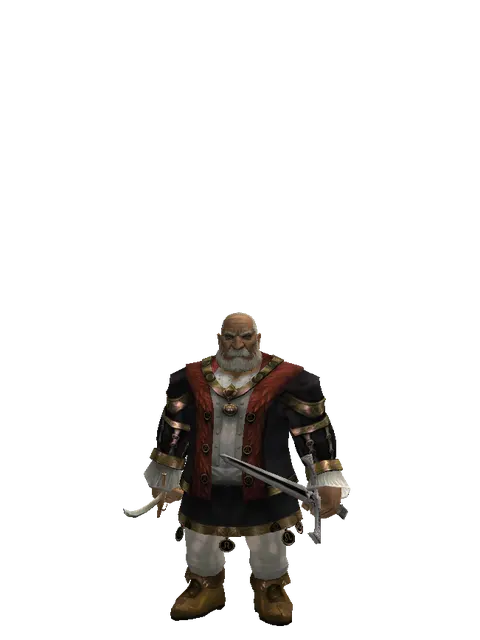 Saber*Sword of Revolution on a male Dwarf, front view