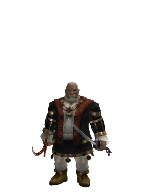 Shamshir*Katana on a male Dwarf, front view