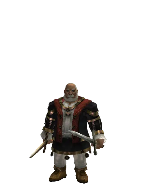 Spinebone Sword*Artisan's Sword on a male Dwarf, front view