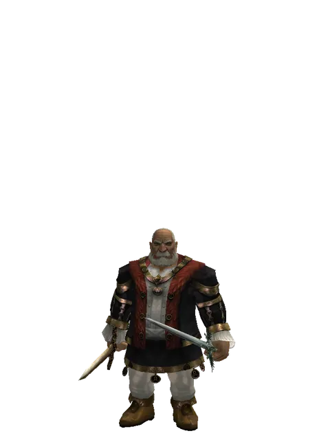 Spinebone Sword*Elven Long Sword on a male Dwarf, front view