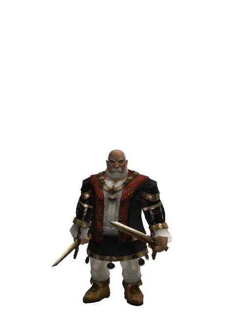 Spinebone Sword*Spinebone Sword on a male Dwarf, front view