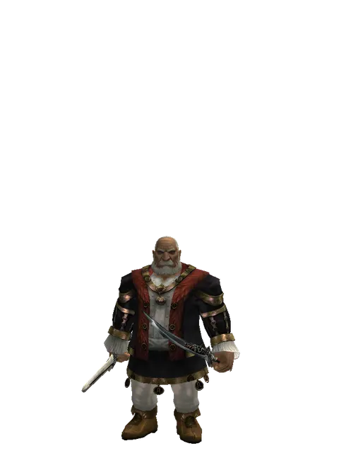 Spirit Sword*Samurai Long Sword on a male Dwarf, front view
