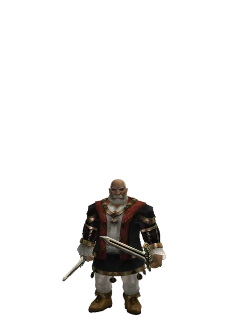 Spirit Sword*Sword of Delusion on a male Dwarf, front view