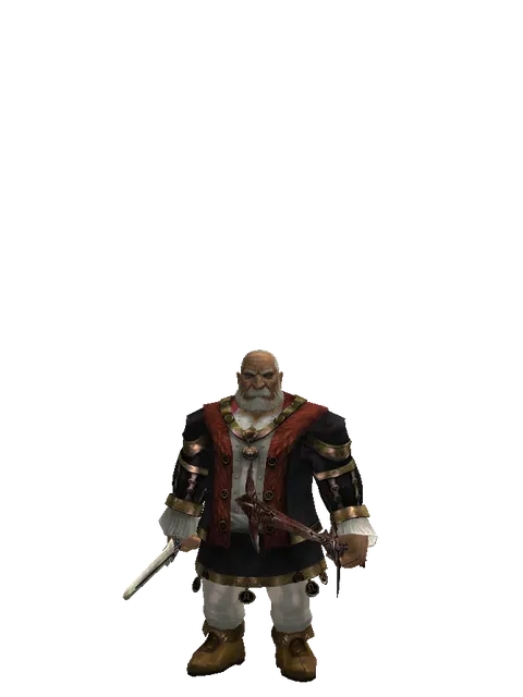 Spirit Sword*Sword of Nightmare on a male Dwarf, front view