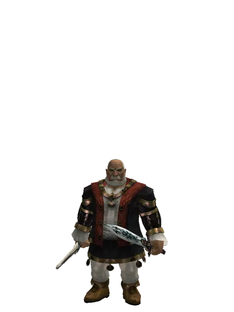 Spirit Sword*Tsurugi on a male Dwarf, front view