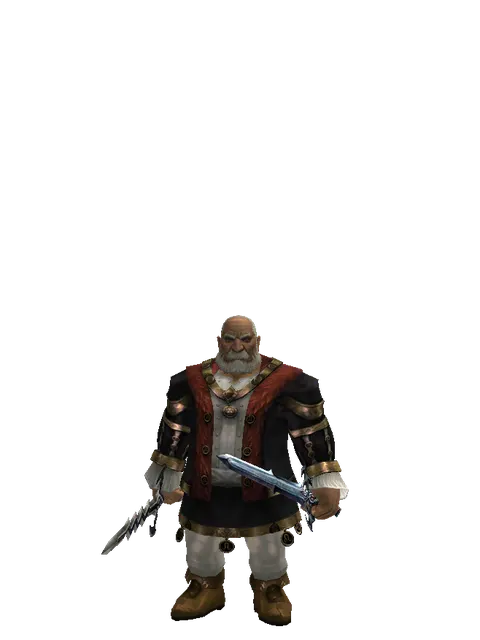 Stormbringer*Caliburs on a male Dwarf, front view