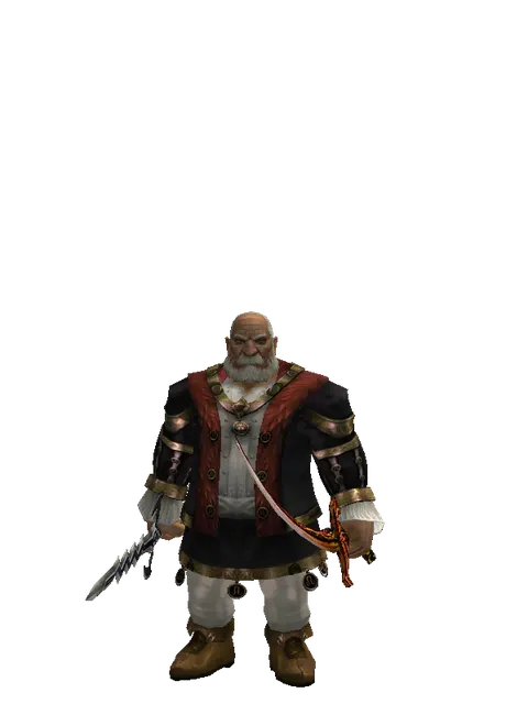 Stormbringer*Shamshir on a male Dwarf, front view