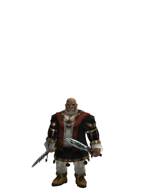 Stormbringer*Tsurugi on a male Dwarf, front view