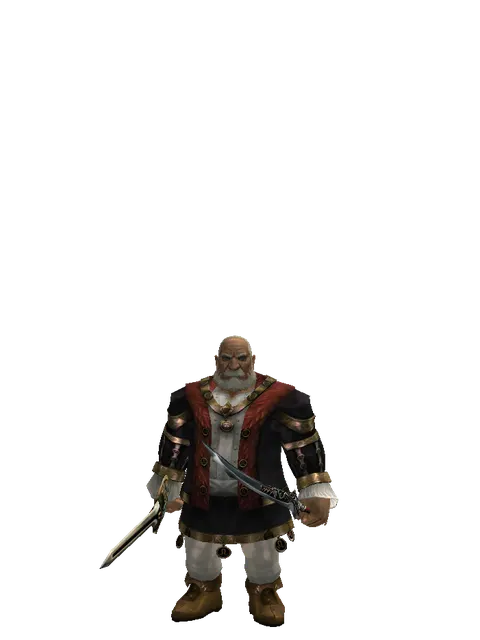 Sword of Delusion*Samurai Long Sword on a male Dwarf, front view
