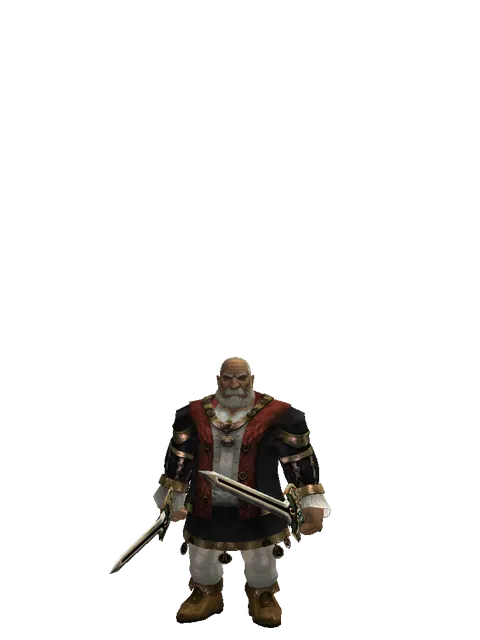 Sword of Delusion*Sword of Delusion on a male Dwarf, front view