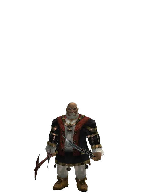 Sword of Nightmare*Samurai Long Sword on a male Dwarf, front view