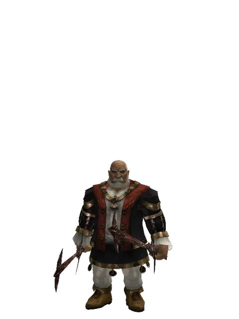 Sword of Nightmare*Sword of Nightmare on a male Dwarf, front view