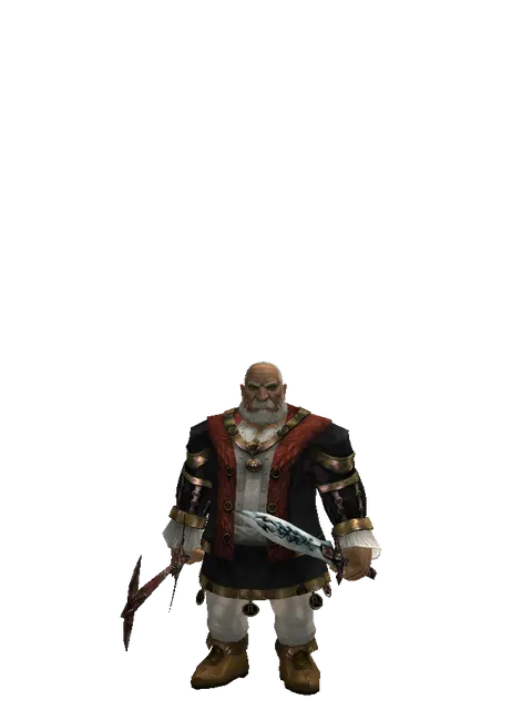 Sword of Nightmare*Tsurugi on a male Dwarf, front view
