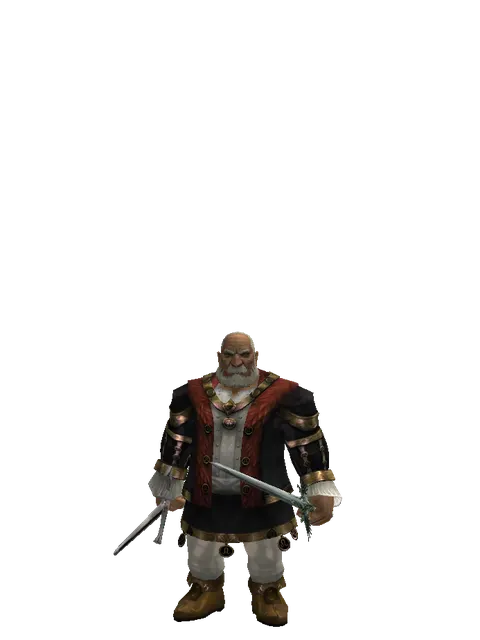 Sword of Revolution*Elven Long Sword on a male Dwarf, front view