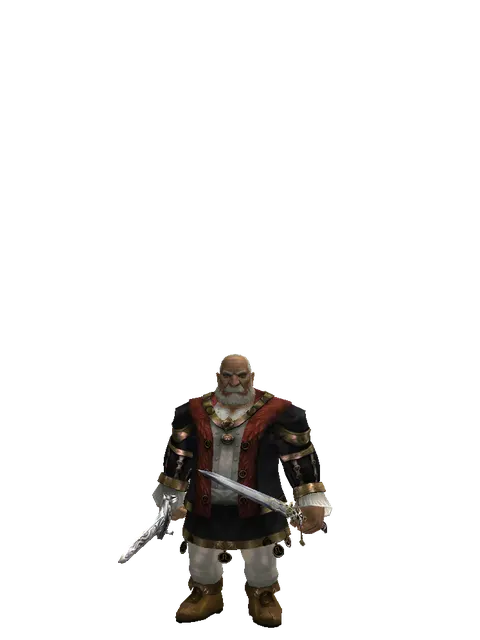 Tallum Blade*Dark Legion's Edge on a male Dwarf, front view
