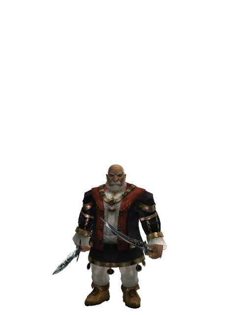Tsurugi*Samurai Long Sword on a male Dwarf, front view