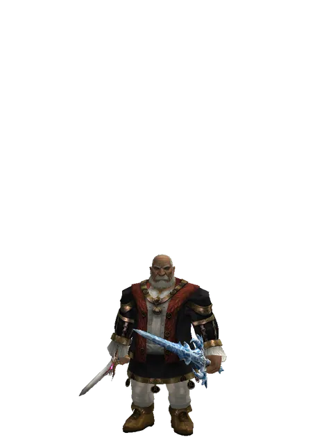Vesper Dual Sword on a male Dwarf, front view