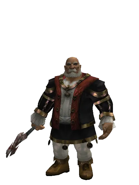 Crucifix of Blood on a male Dwarf, front view