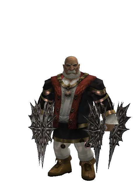 Dragon Grinder on a male Dwarf, front view