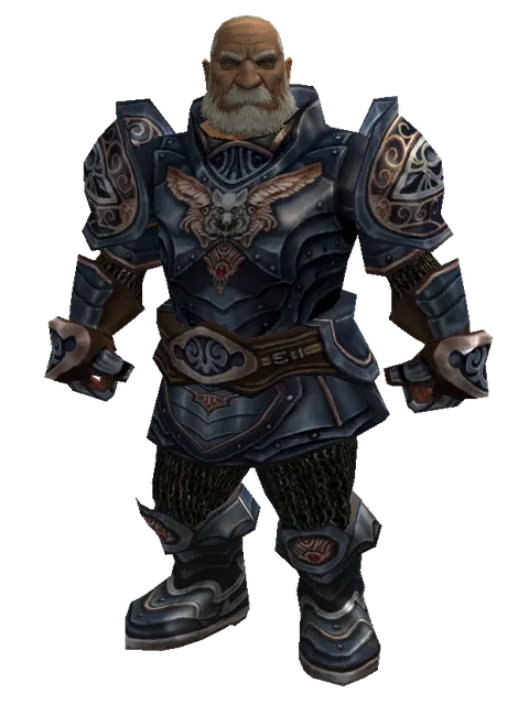 Blue Wolf Set - Heavy on a male Dwarf, front view