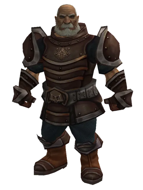 Brigandine Set on a male Dwarf, front view