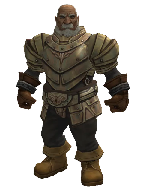 Bronze (heavy armor) on a male Dwarf, front view