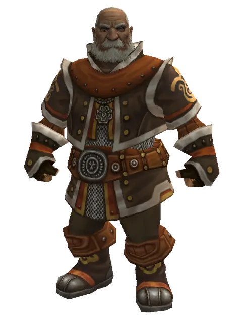 Dwarven Chain (heavy armor) on a male Dwarf, front view