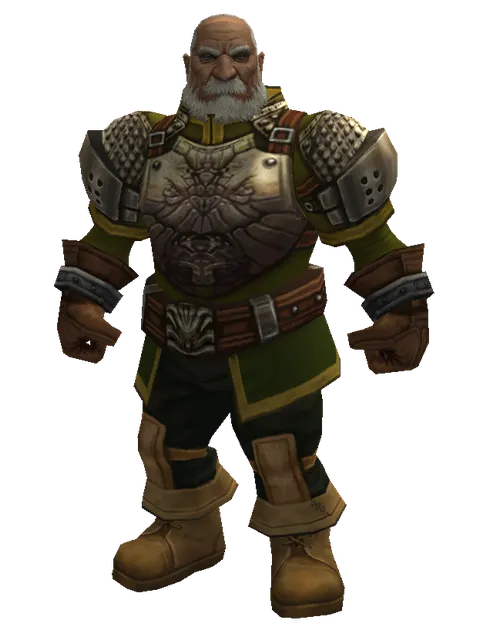 Dwarven Scale (heavy armor) on a male Dwarf, front view