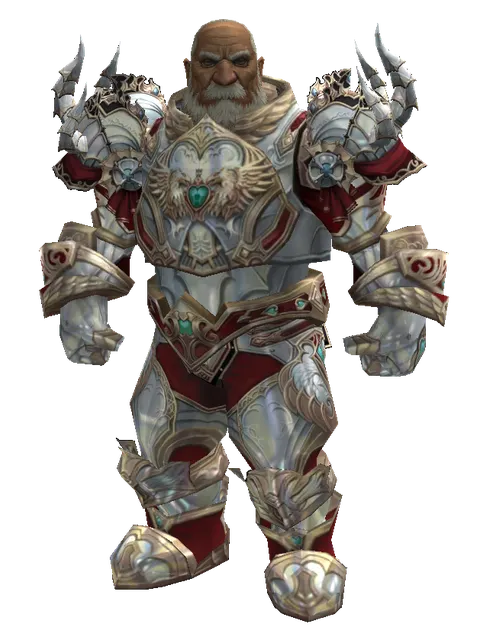 Dynasty Platinum [Force Master] (heavy armor) on a male Dwarf, front view
