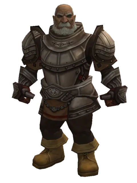 Half Plate (heavy armor) on a male Dwarf, front view
