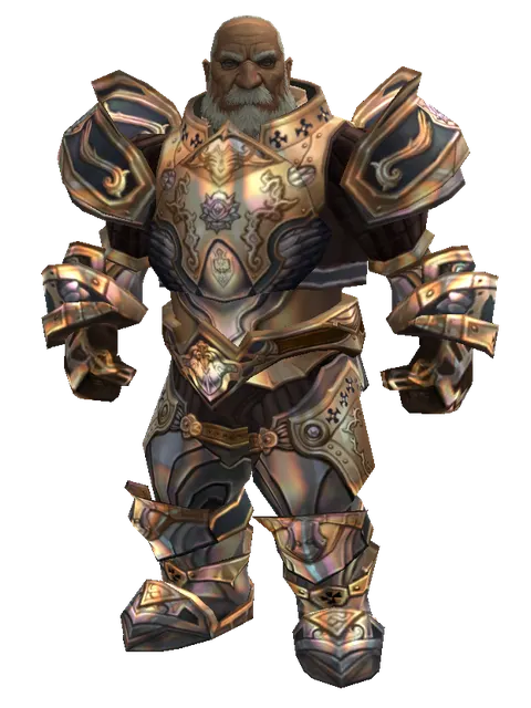 Imperial Crusader Set on a male Dwarf, front view