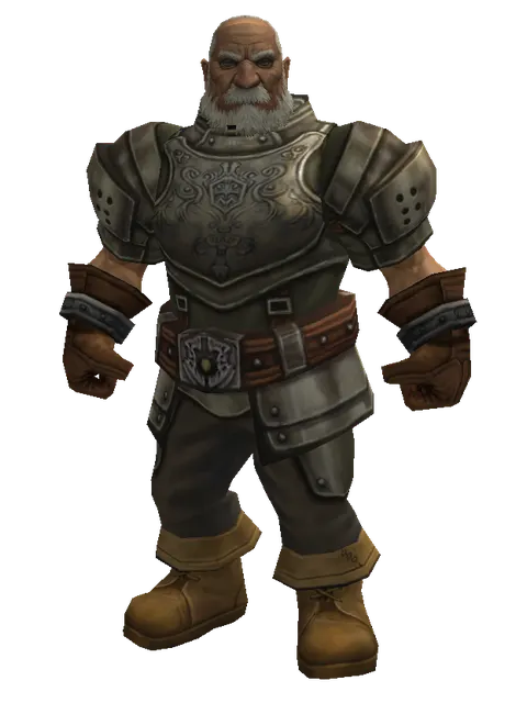 Scale (heavy armor) on a male Dwarf, front view