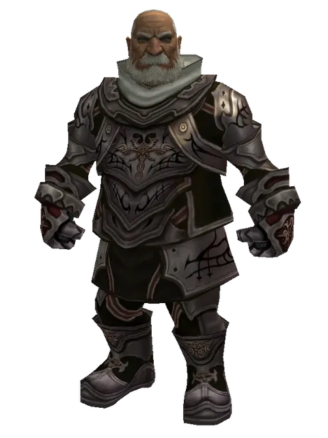 Leather Set of Doom on a male Dwarf, front view