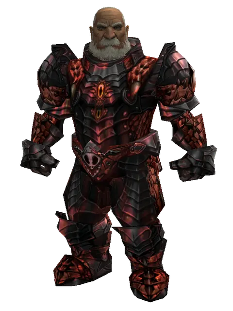 Draconic Leather Set on a male Dwarf, front view