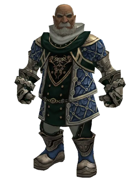 Drake Leather Set on a male Dwarf, front view