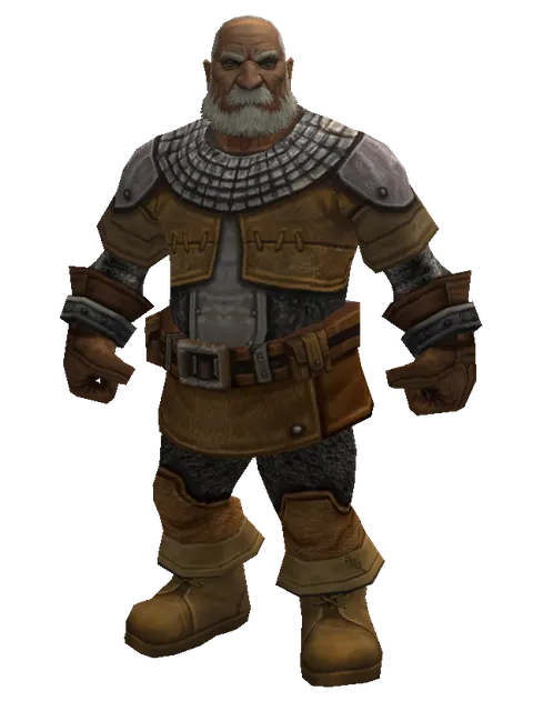 Lion Skin (light armor) on a male Dwarf, front view