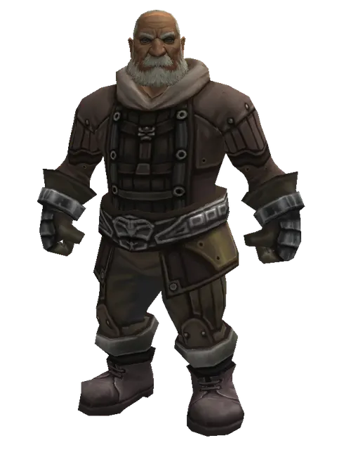 Reinforced Leather Set on a male Dwarf, front view
