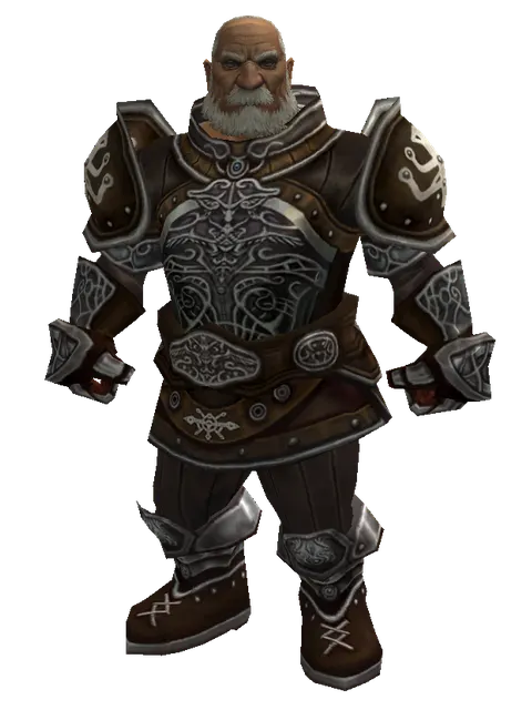 Rind Leather (light armor) on a male Dwarf, front view
