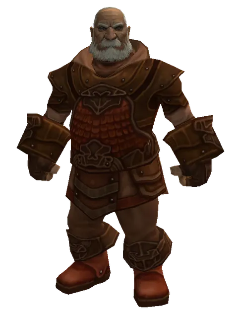 Salamander (light armor) on a male Dwarf, front view